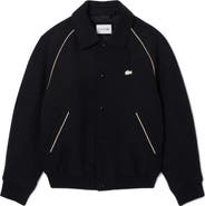 Lacoste Logo Appliqué Wool Blend Varsity Jacket