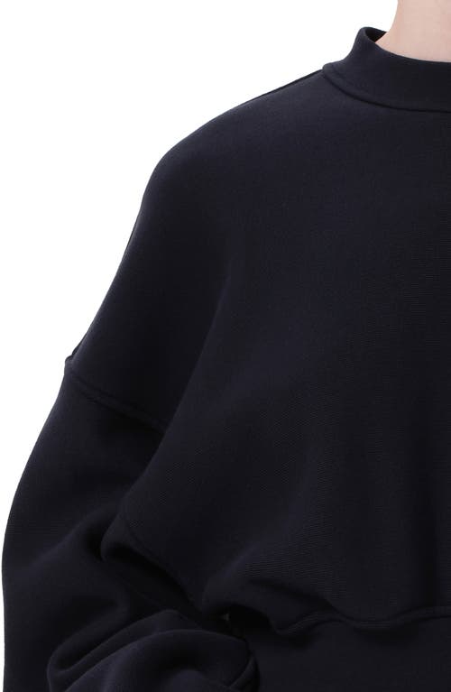 Agolde Kit Cotton Fleece Crop Sweatshirt In Black
