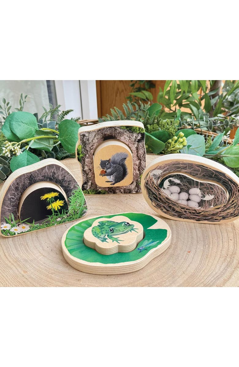 Yellow Door Who's Hiding? Woodland Animal Puzzles - Set of 4, Alternate, color, Multicolored