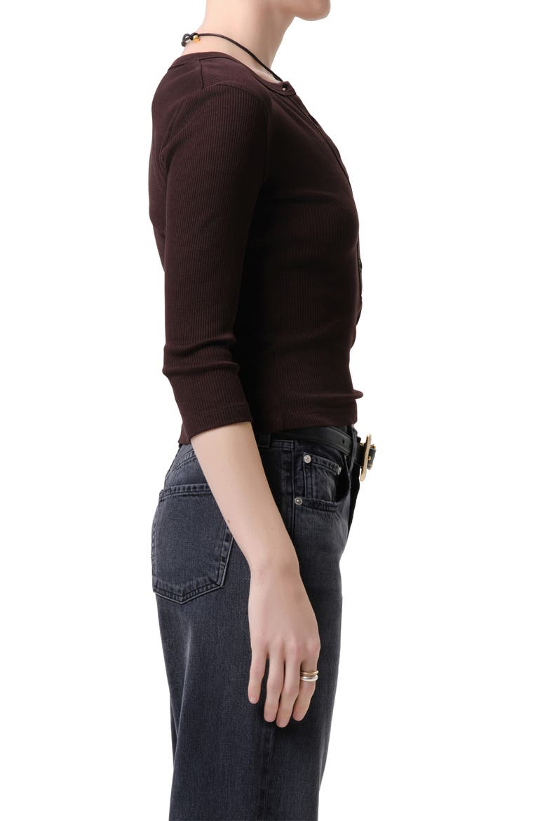 Boy Rib Henley, Alternate, color, CHOCOLATE MD DK BROWN