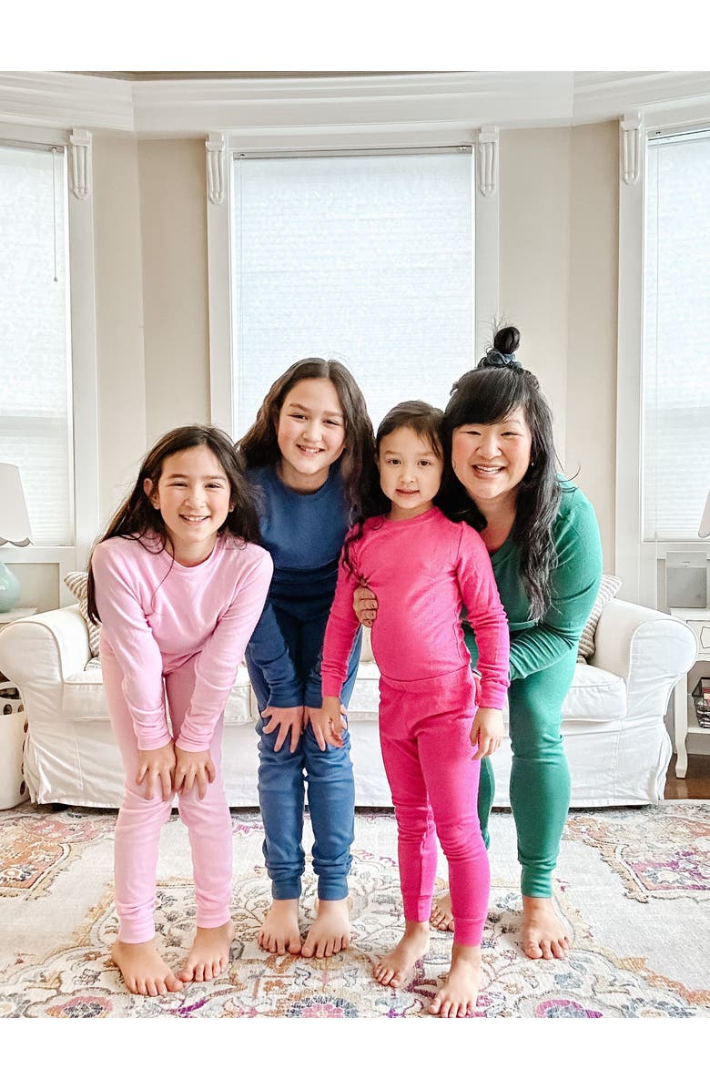 CITY THREADS Girls Soft & Cozy Thermal Long Johns 2-Piece Set, Alternate, color, Black