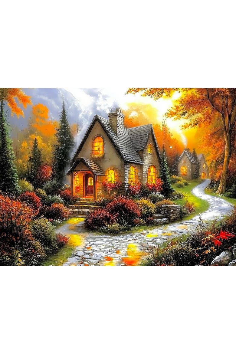 Country Cottage 500 piece Jigsaw Puzzle for Adults, Alternate, color, Multicolor