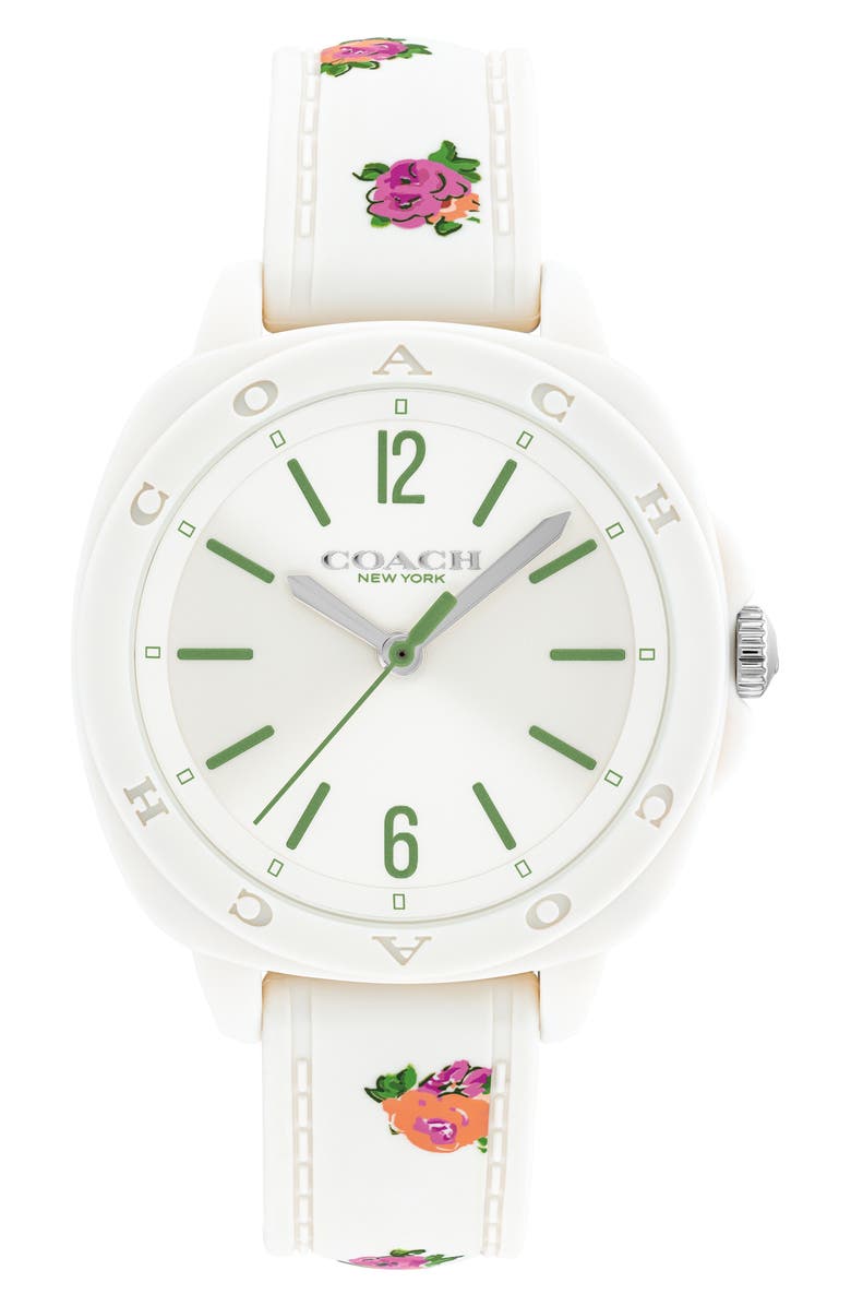 COACH Kitt Silicone Strap Watch, 35.4mm, Main, color, 