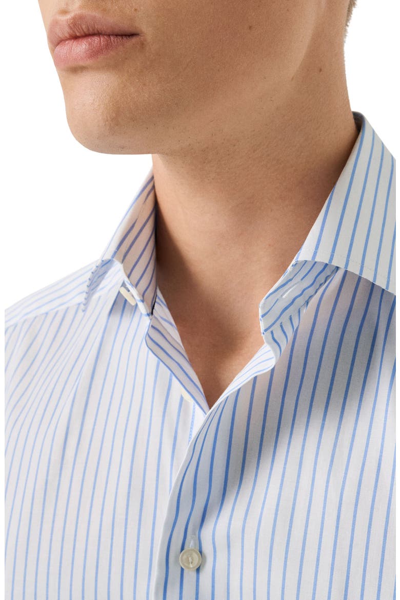 Slim Fit Stripe Dress Shirt, Alternate, color, MEDIUM BLUE