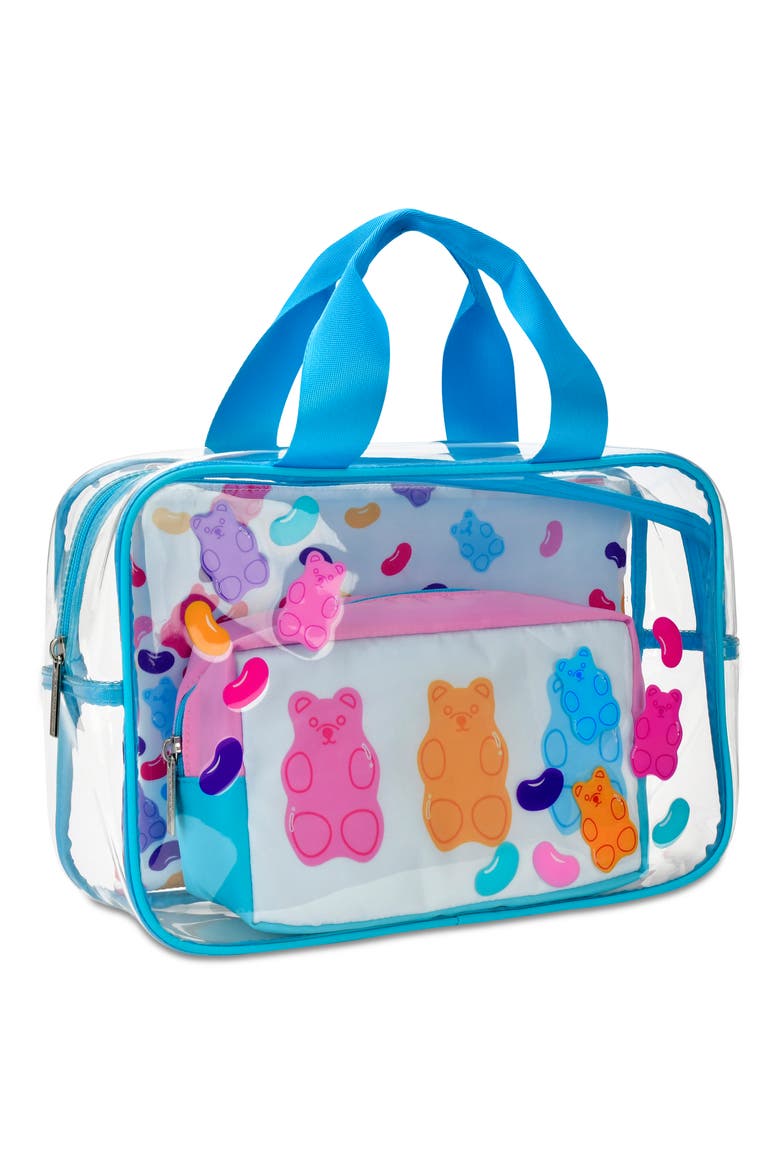 Kids' Jelly Bears Cosmetic Bag Trio, Alternate, color, MULTI BLUE