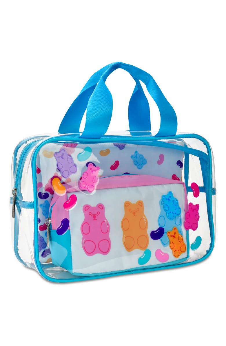 Iscream Kids' Jelly Bears Cosmetic Bag Trio, Alternate, color, Multi Blue