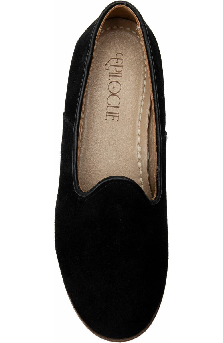 Epilogue Shoes Istanbul Suede Leather Slip On Flats, Alternate, color, Black Suede Leather