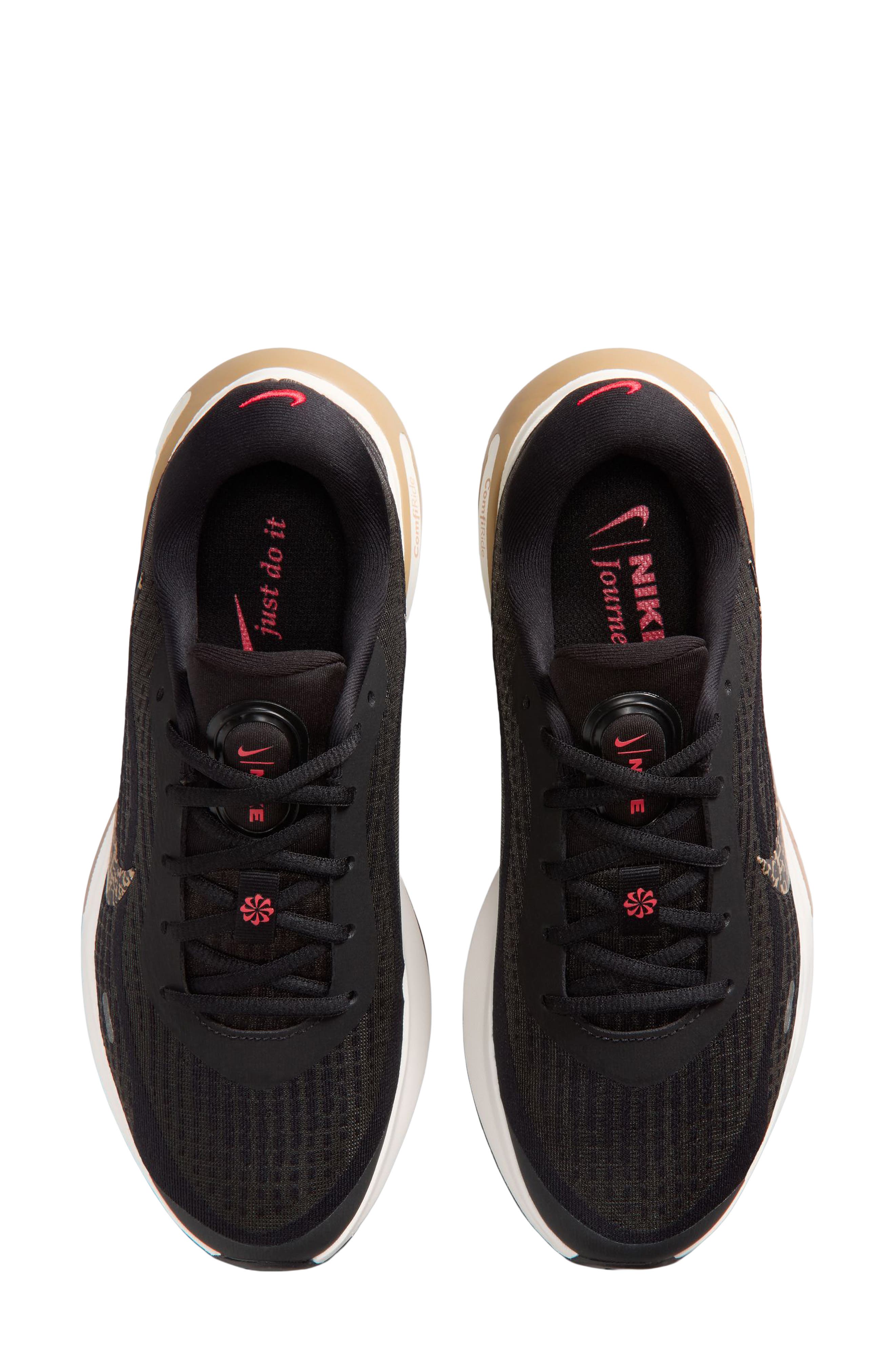 Journey Run Print Running Shoe, Alternate, color, BLACK/ FUSION RED-SAIL