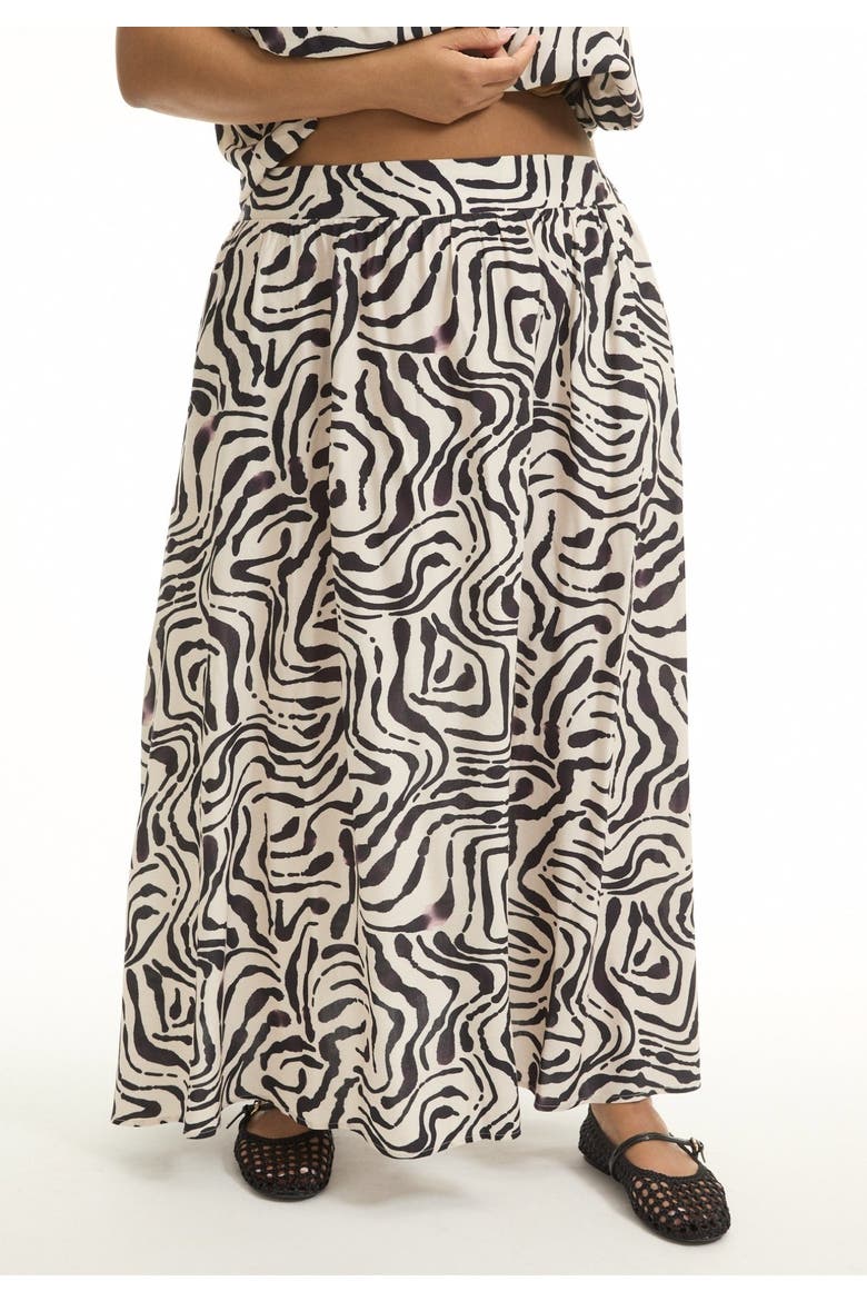 Pull On Flowy Maxi Skirt, Alternate, color, PAINTED ZEBRA