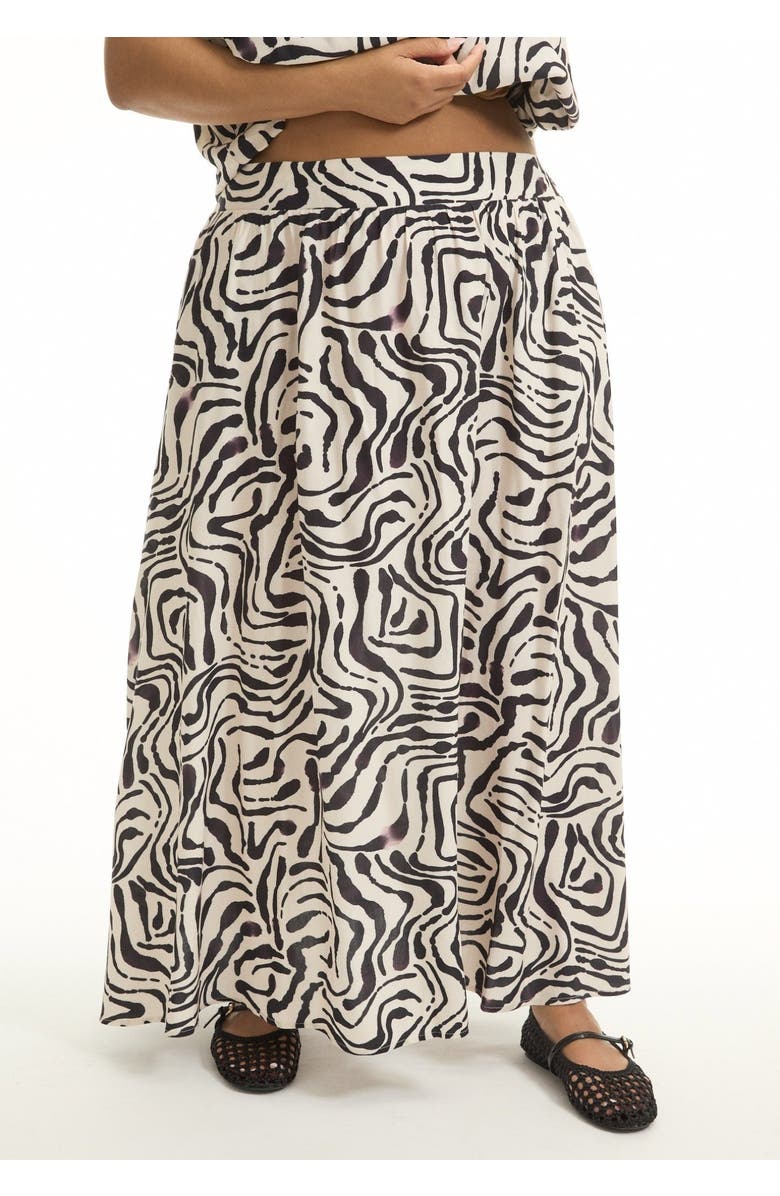 June + Vie Pull-On Flowy Maxi Skirt, Alternate, color, Painted Zebra