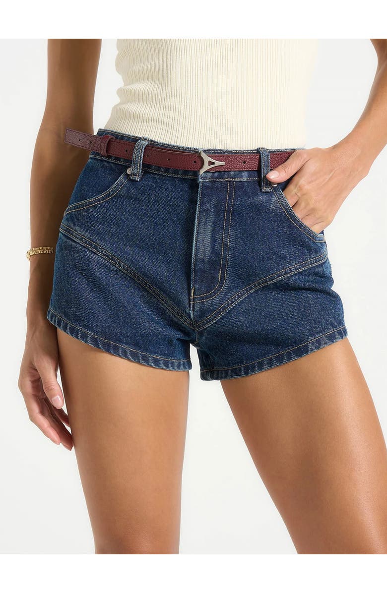 Manière De Voir Lore Contour Denim Mini Shorts, Main, color, Indigo