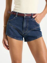 Manière De Voir Lore Contour Denim Mini Shorts