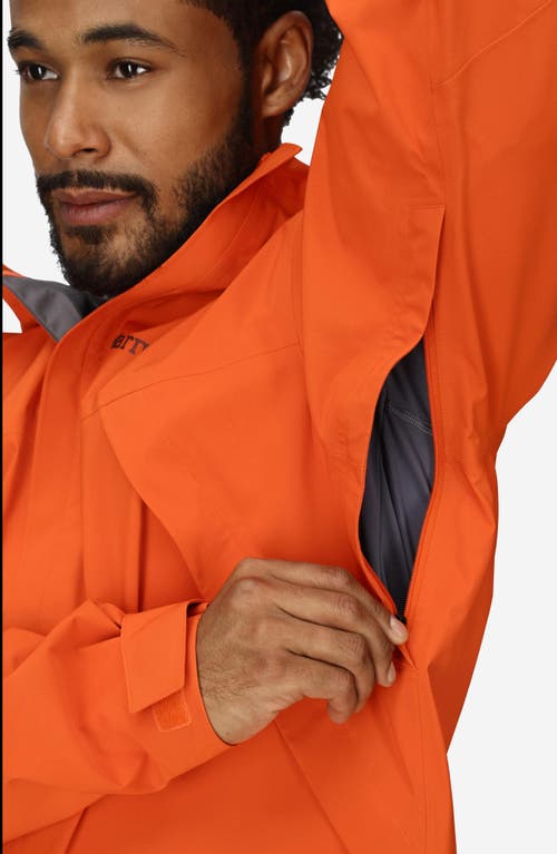 Marmot Precip® Eco Pro Waterproof Hooded Jacket In Red Sun