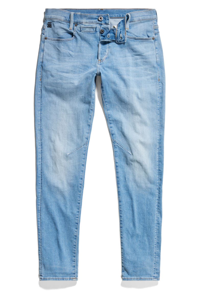 D-Staq Slim Fit Jeans, Alternate, color, LIGHT INDIGO AGED