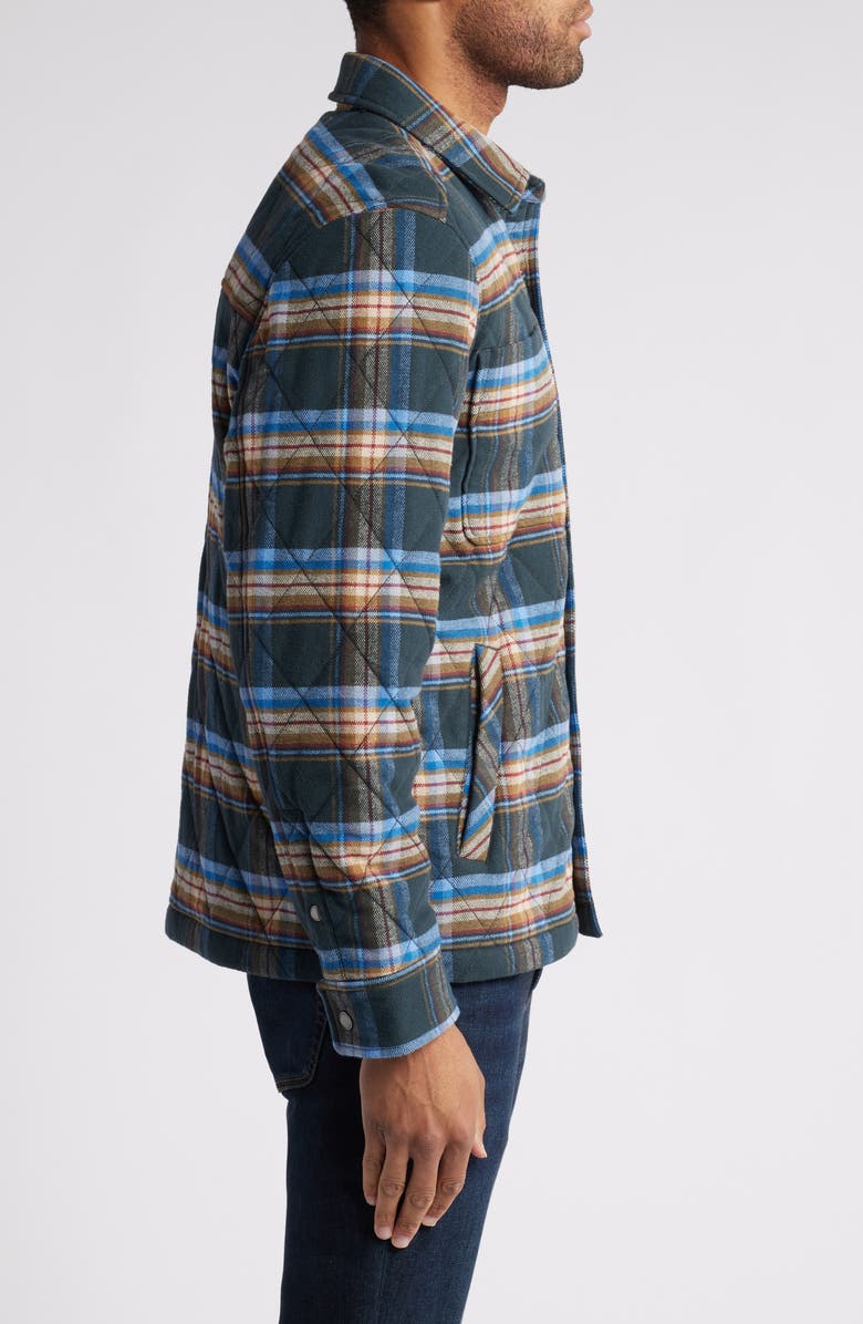 Tommy Bahama Oak Harbor Quilted Plaid Flannel Shirt Jacket, Alternate, color, Deep Slate