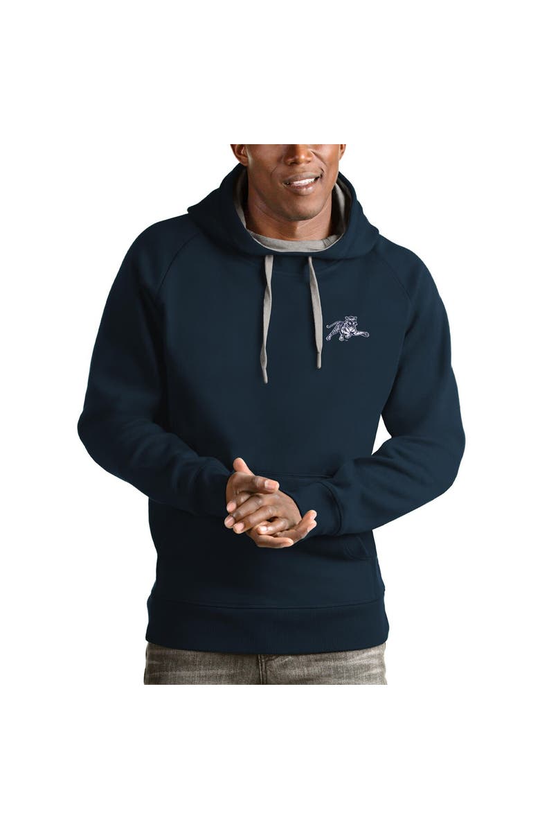 ANTIGUA Men's Antigua Navy Jackson State Tigers Victory Pullover Hoodie, Main, color, 
