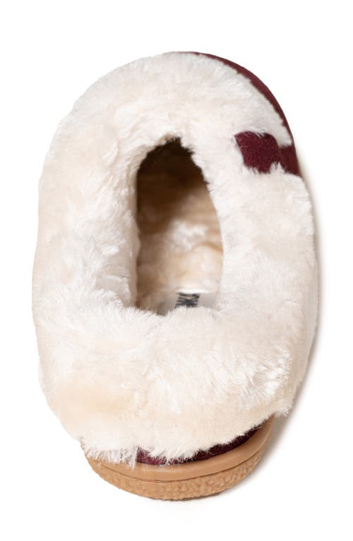Minnetonka Camp Collar Faux Fur Scuff Slipper In Animal Print