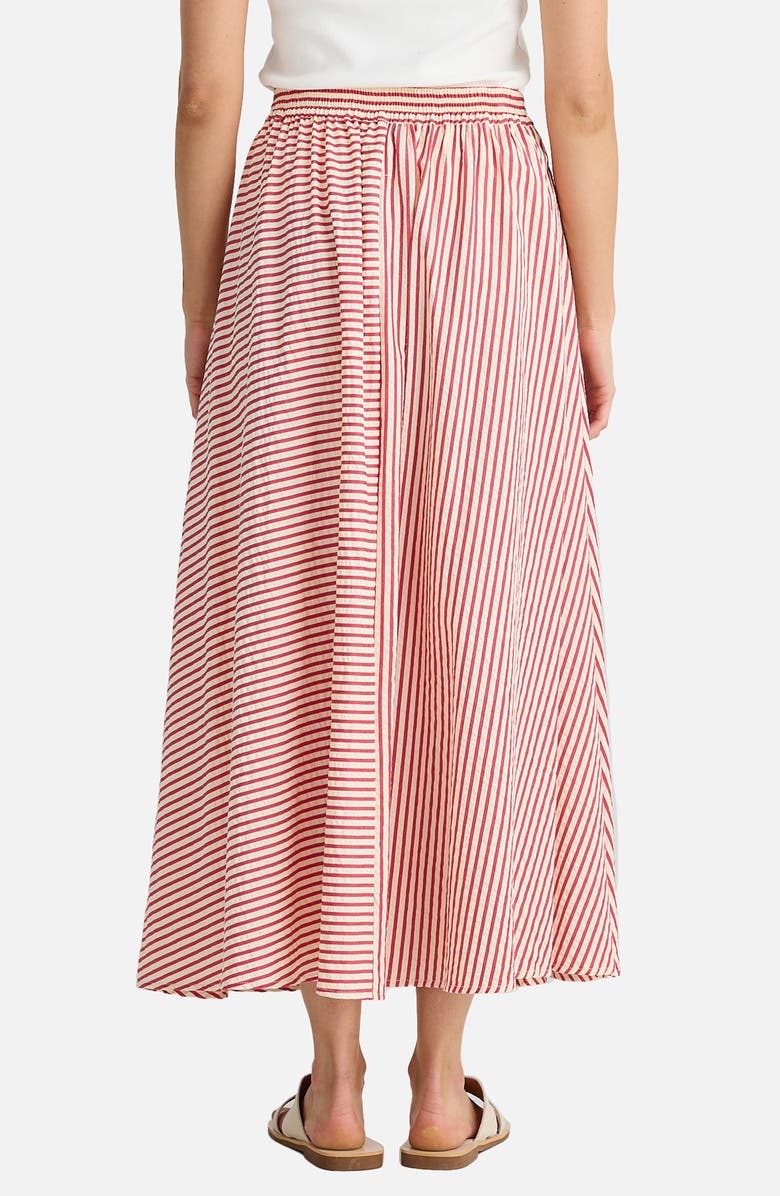 Brave+True Lucy Mixed Stripe Maxi Skirt, Alternate, color, White W Red Stripe