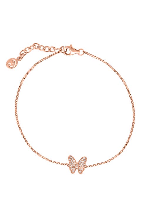 Diamond Pavé Butterfly Charm Bracelet