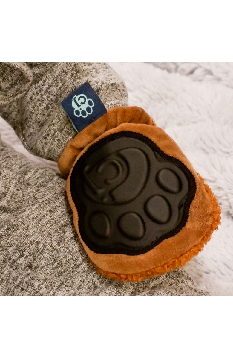 carter joey Rattle Mittens Baby Faux Fur Rattle & Teething Mitten Toy, Alternate, color, Brown