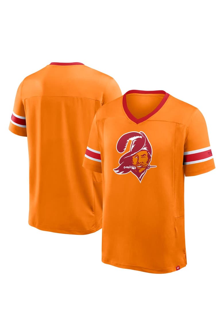 Men's Fanatics Orange Tampa Bay Buccaneers Hometown Premium Hashmark V-Neck T-Shirt, Main, color, Orange