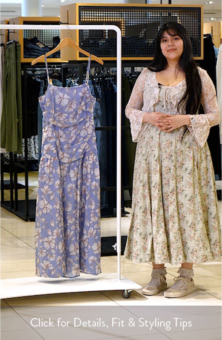 Ava Floral Drop Waist Midi Dress, sales video thumbnail