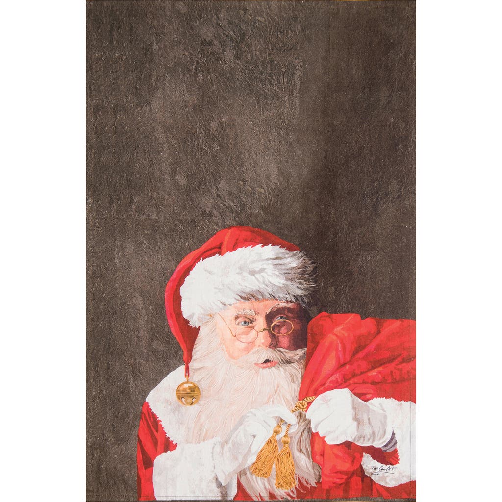 C & F Home C&f Home 27" X 18" Printed Santa Claus & Toys Christmas Holiday Machine Washable Cotton Kitchen Dish In Red
