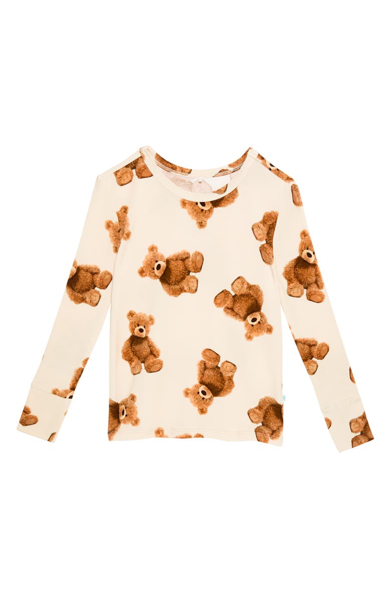 Posh Peanut Kids' Print Fitted Two-Piece Pajamas, Alternate, color, Beige