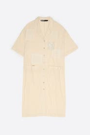 Bimba y Lola Shirt Dress With Crochet Details