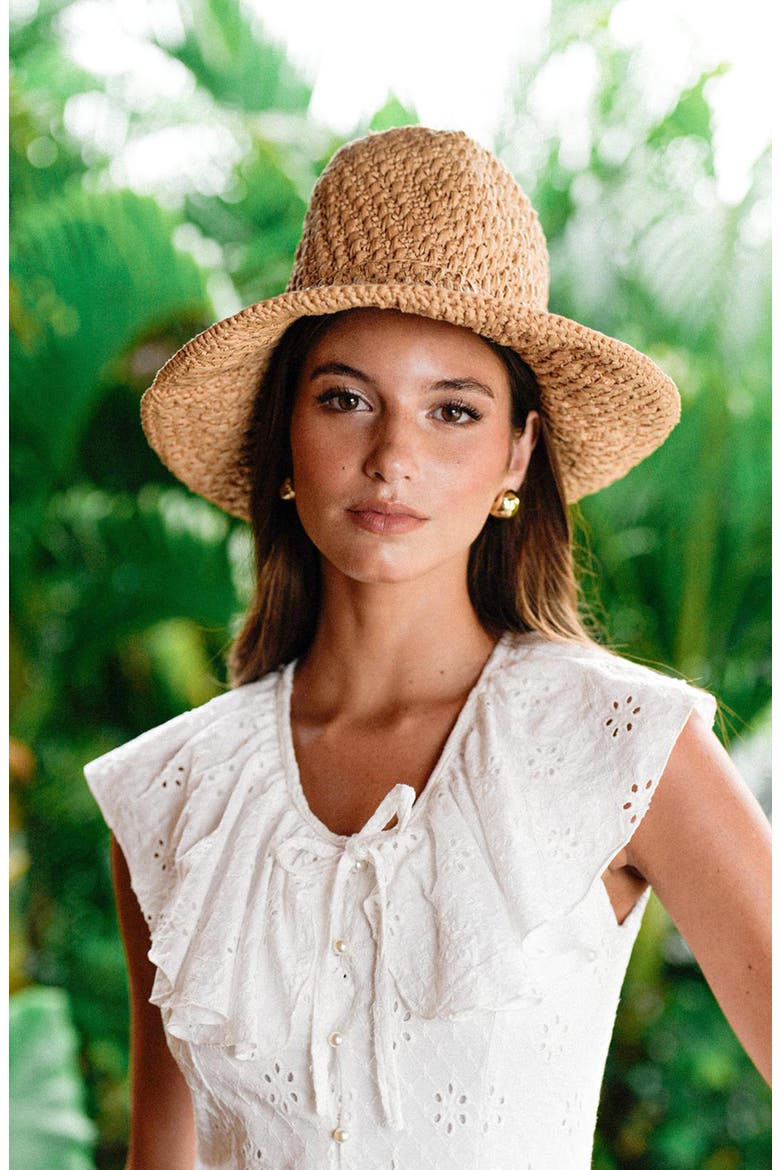 The Nina Raffia Hat, Alternate, color, Beige