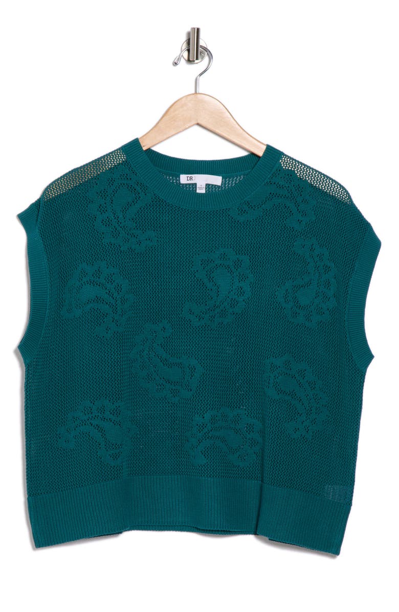 DR2 by Daniel Rainn Cotton Paisley Sweater Tank, Alternate, color, Light Inkwell