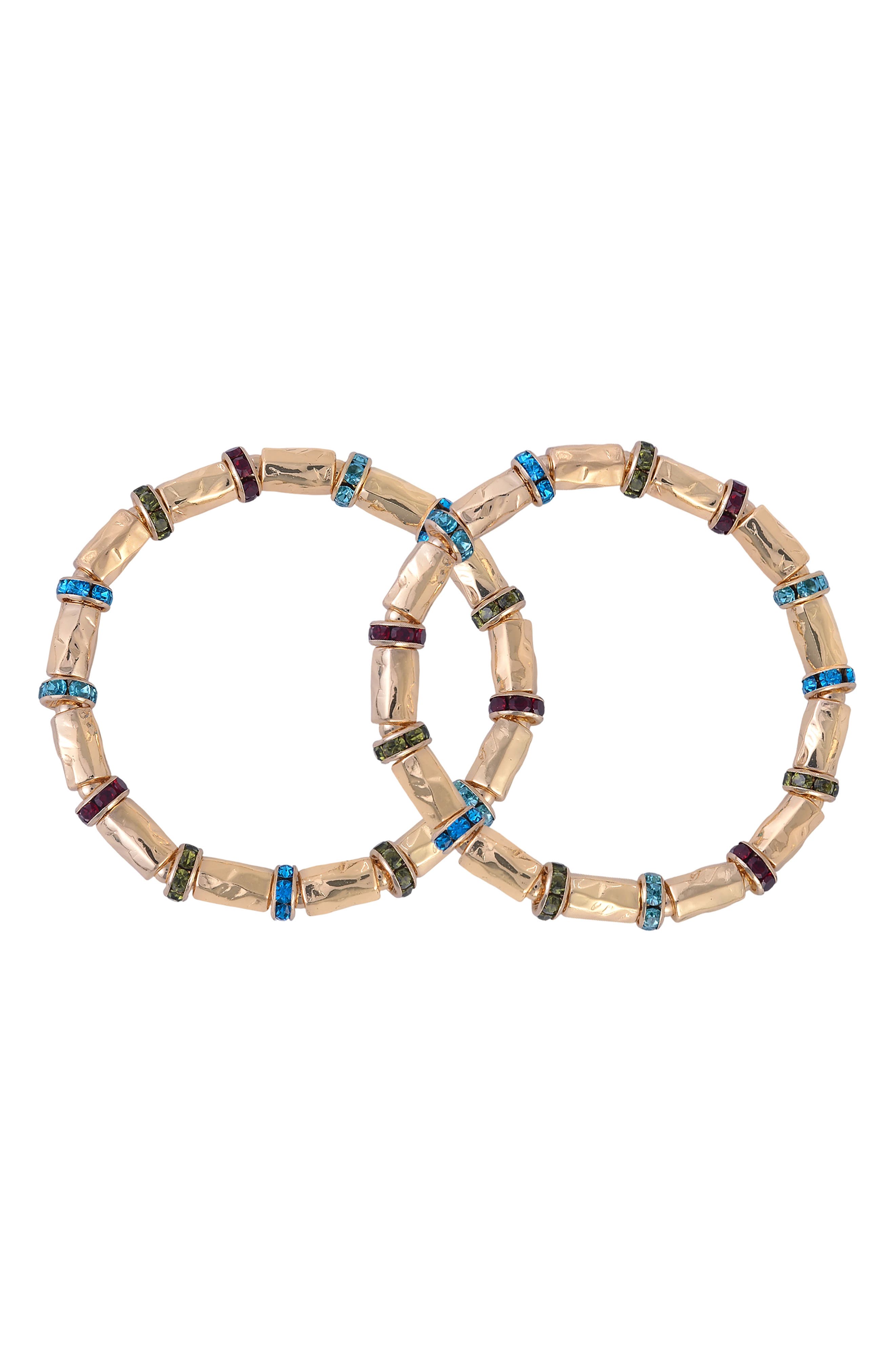 Rachel Roy Set of 2 Beaded Bangle Bracelets