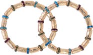 Rachel Roy Set of 2 Beaded Bangle Bracelets