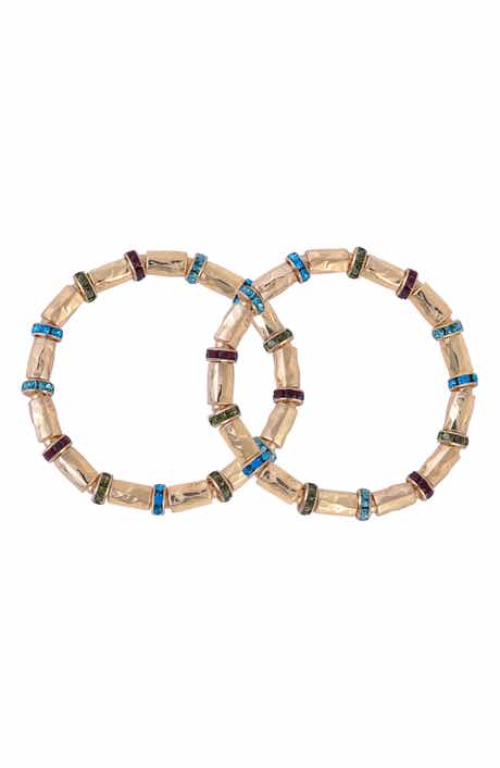 Rachel Roy Set of 2 Beaded Bangle Bracelets