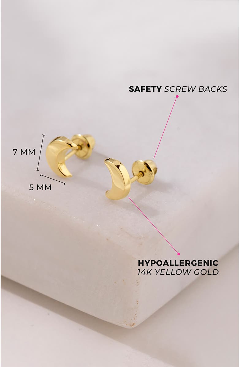 In Season Jewelry 14k Crescent Moon Earrings, Alternate, color, Gold