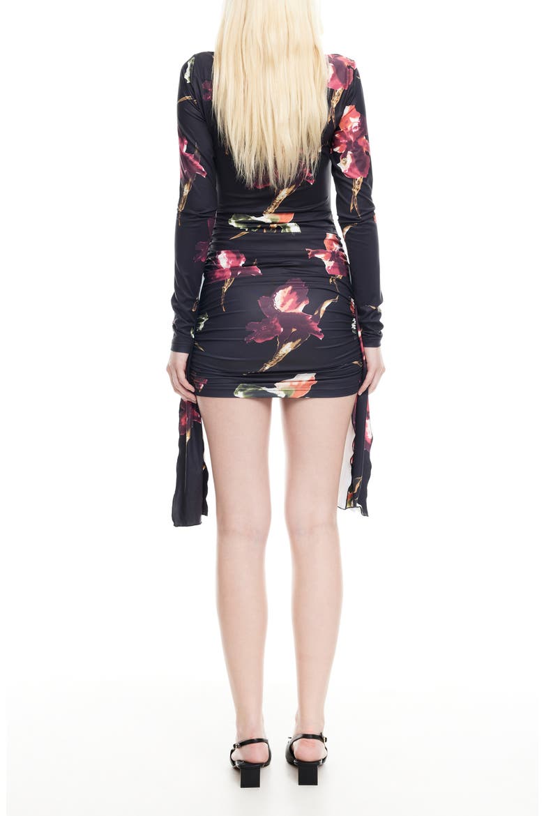 Glory Floral Long Sleeve Minidress, Alternate, color, ONYX FLORAL