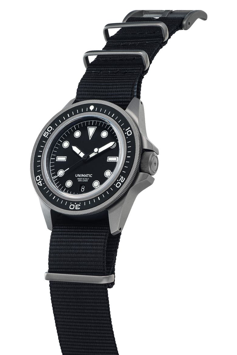 ProDiver Modello Uno U1S-T-PD6-B Automatic NATO Strap Watch, 41.5mm, Alternate, color, BLACK