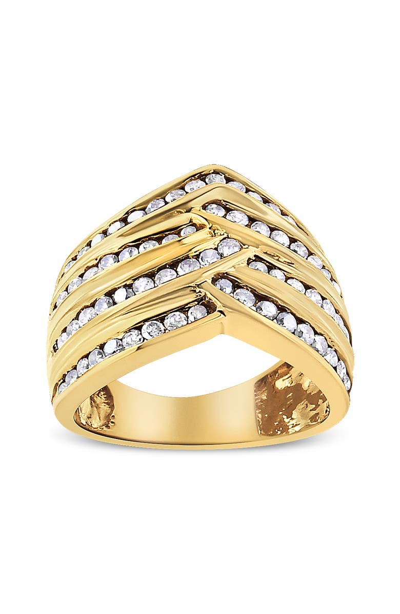 Haus of Brilliance 10K Yellow Gold Plated Silver 1 1/2 Cttw Diamond Channel Band Ring, Main, color, Yellow Gold Over Silver