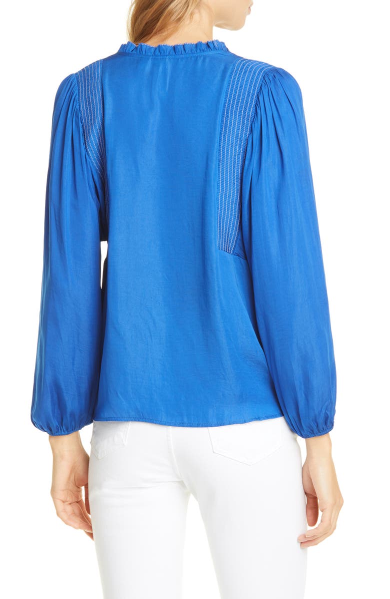 Dolan Mara Tassel Tie Split Neck Top, Alternate, color, 