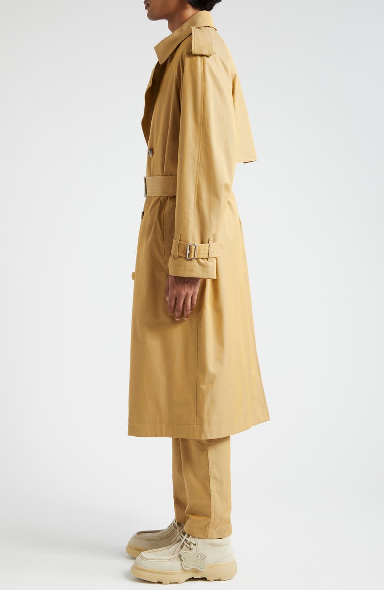 Burberry Double Breasted Cotton Gabardine Trench Coat, Alternate, color,