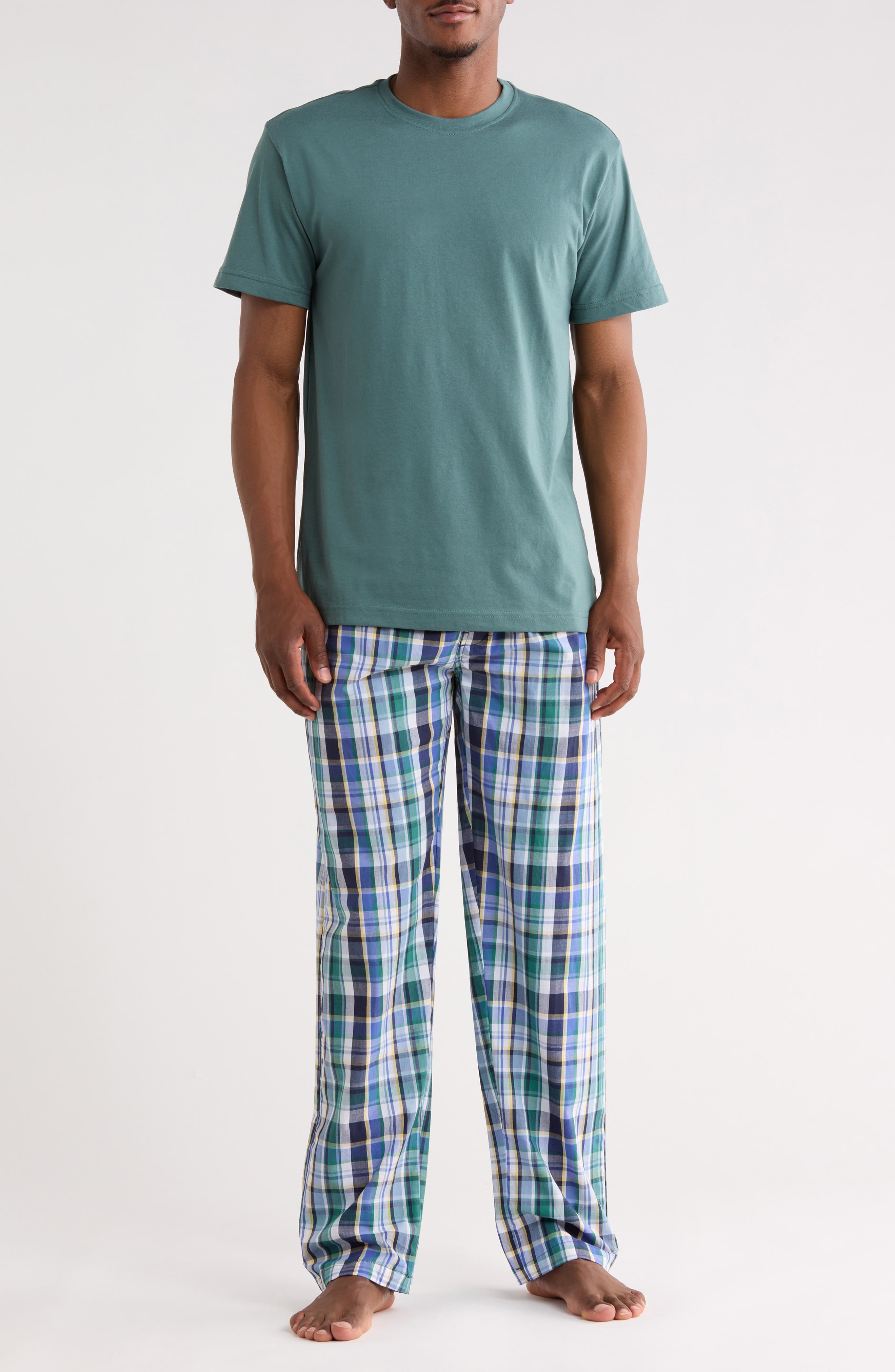 Majestic International T-Shirt & Plaid Pajama Pants Set