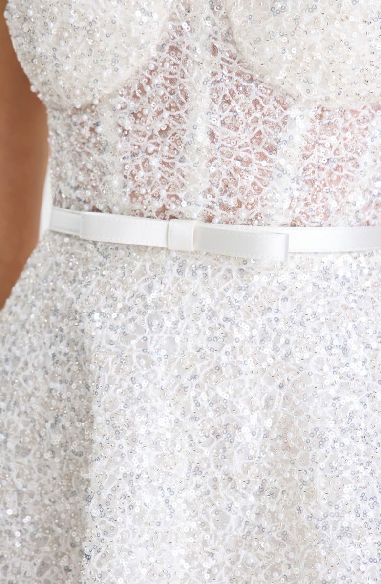 NADINE MERABI Marilyn Sequin Cocktail Dress, Alternate, color, White