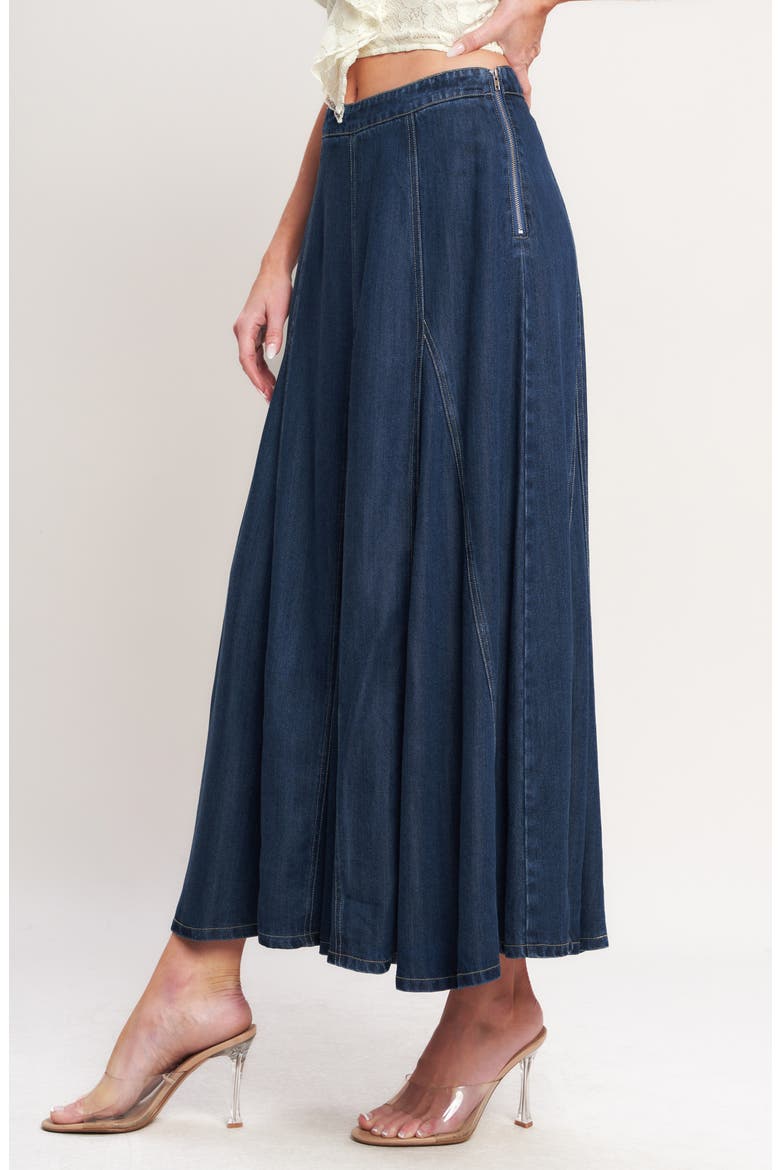 Contrast Stitch Midi Skirt, Alternate, color, MEDIUM INDIGO