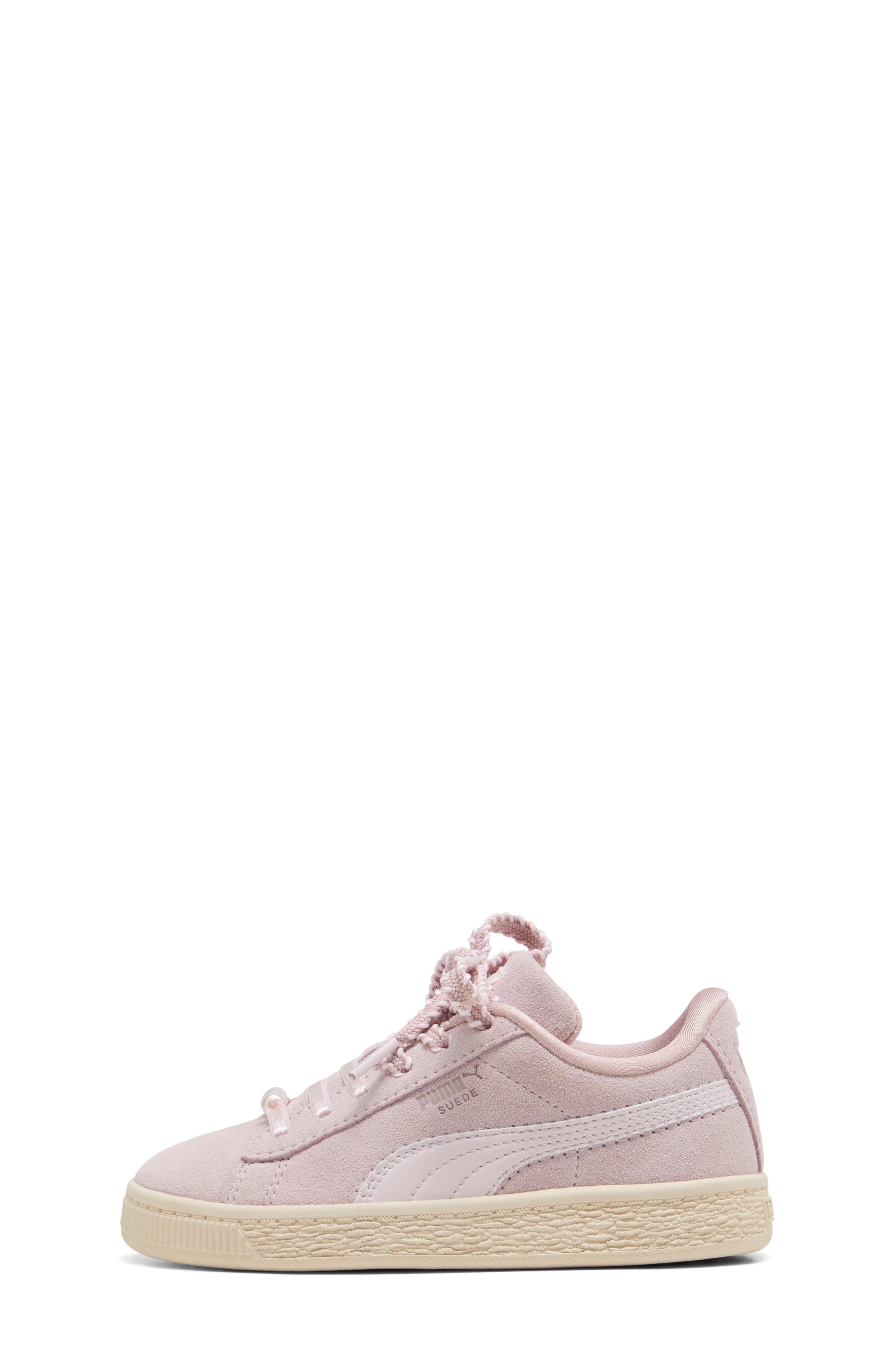 Kids' Suede Bloom Sneaker, Alternate, color, MISTY PINK/ POWDER PINK