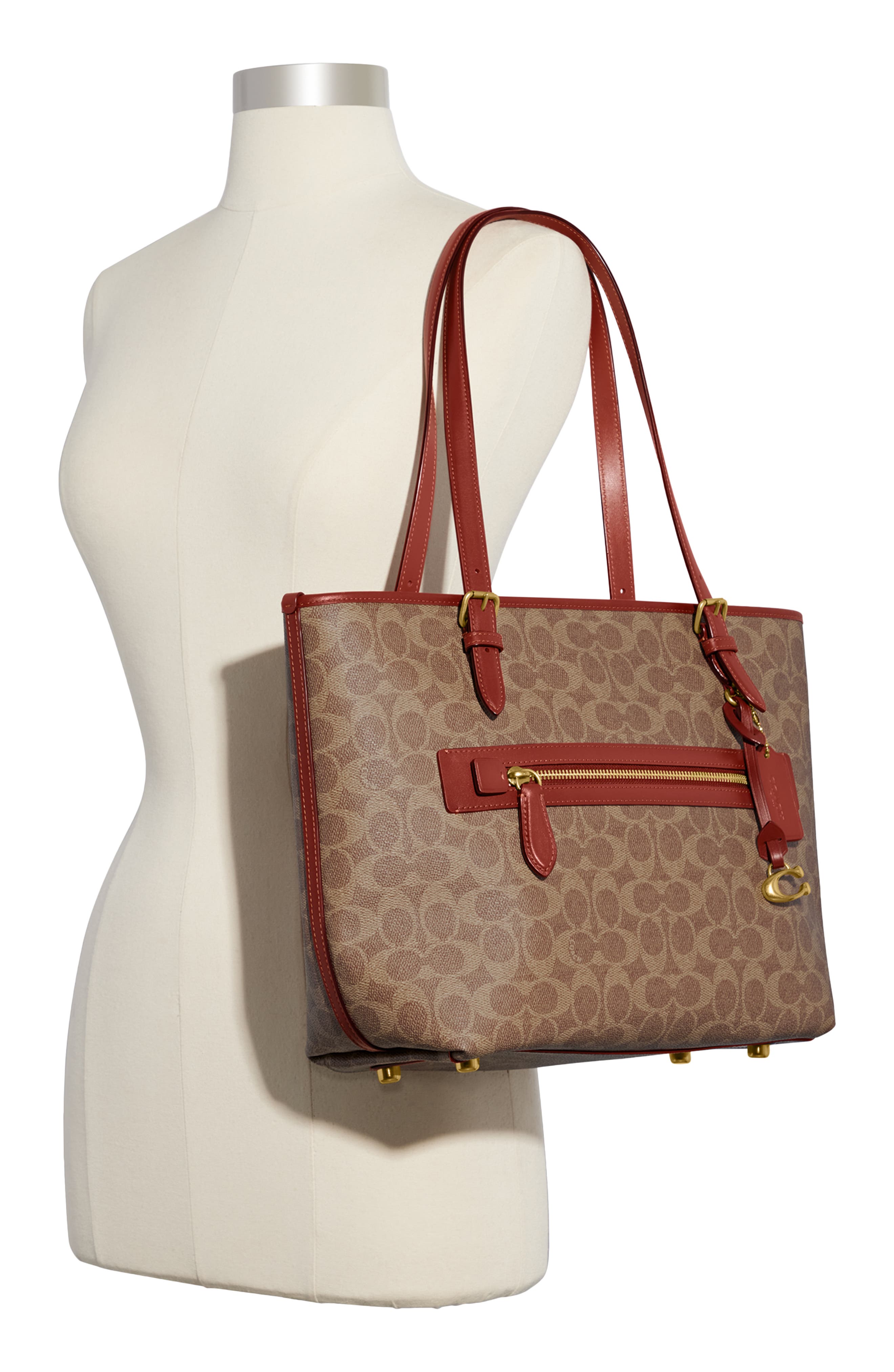 COACH Taylor Signature Coated Canvas Tote, Alternate, color, 