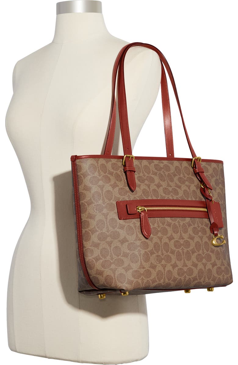 COACH Taylor Signature Coated Canvas Tote, Alternate, color,