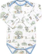 Copper Pearl Hundred Acre Wood Print Long Sleeve Bodysuit