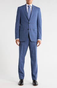 No Ordinary Joe by Ted Baker Jake Navy Plaid Wool Suit