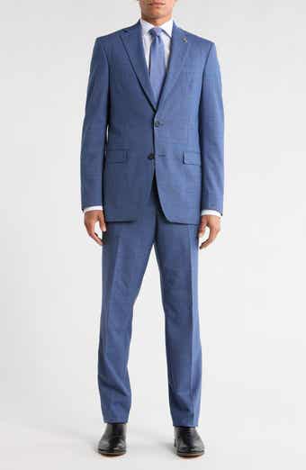 No Ordinary Joe by Ted Baker Jake Navy Plaid Wool Suit