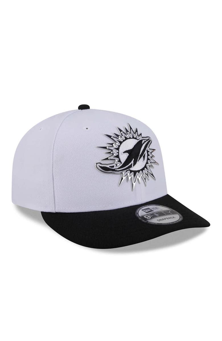 New Era Men's New Era White/Black Miami Dolphins 2026 NFL Draft Pre-Curved 9FIFTY Snapback Hat, Alternate, color, White
